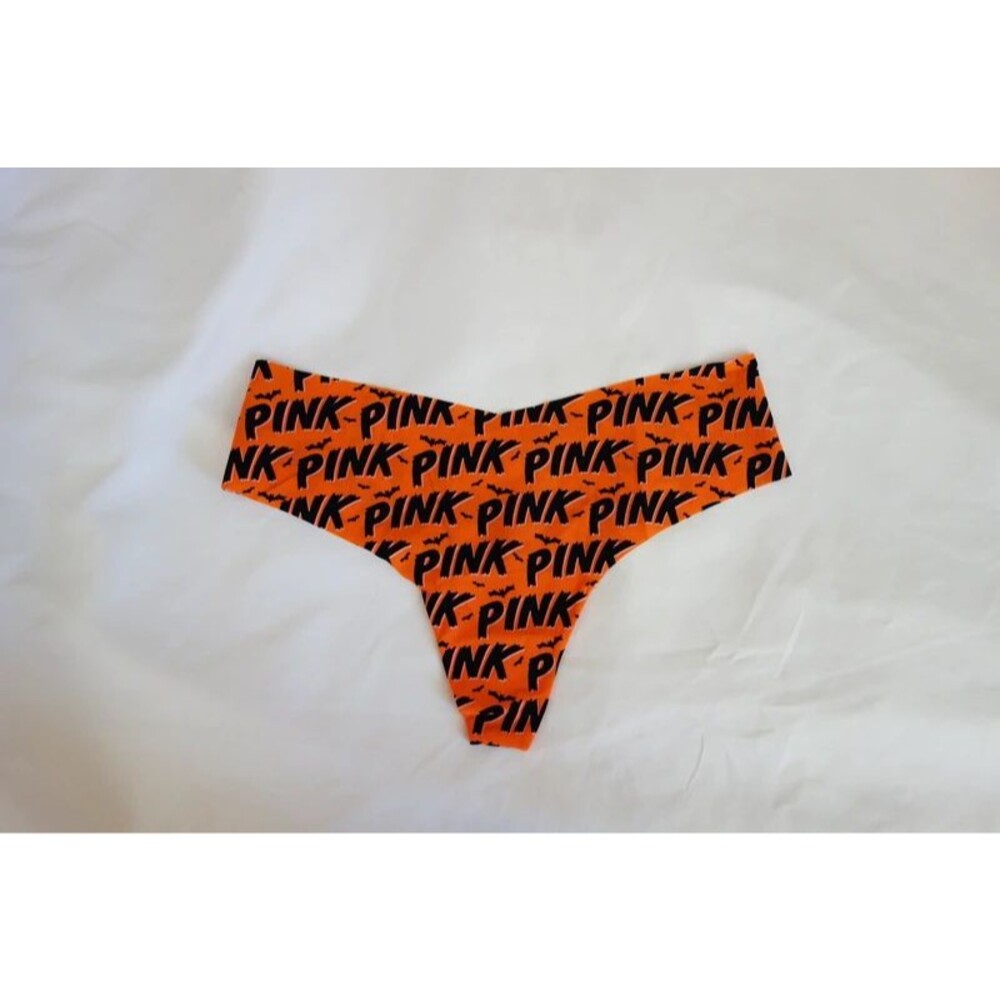 Victoria's Secret PINK N0-show Thong Halloween Panty(M) NWT!